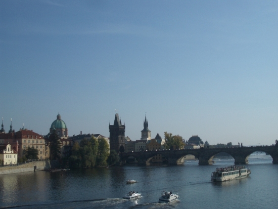 Charles Bridge over Vltava River