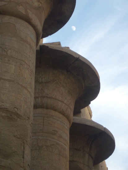 Moon Over Temple of Karnak