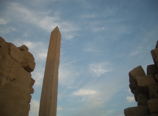 Obelisk Standing Among Karnak Ruins