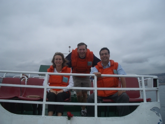 Deanna, Nick, and Jorge on our Private Boat