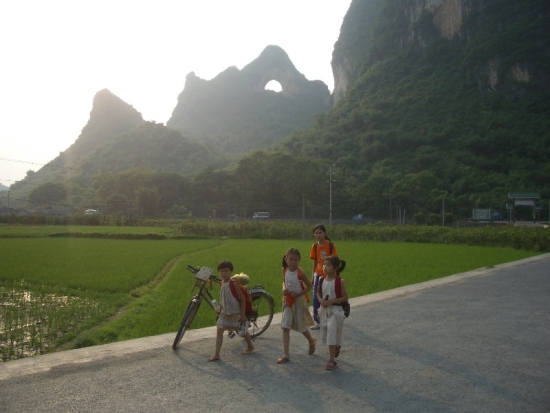 Kids Near Moon Hill