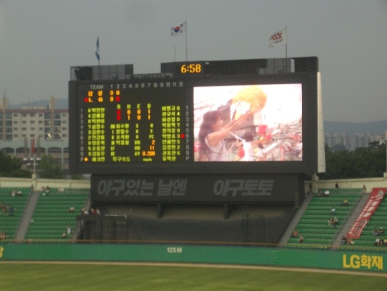 Baseball Cheerleaders on the Video Screen