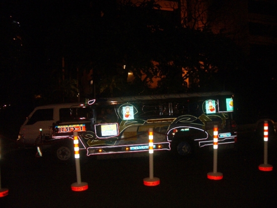 Jeepney Glowing at Night