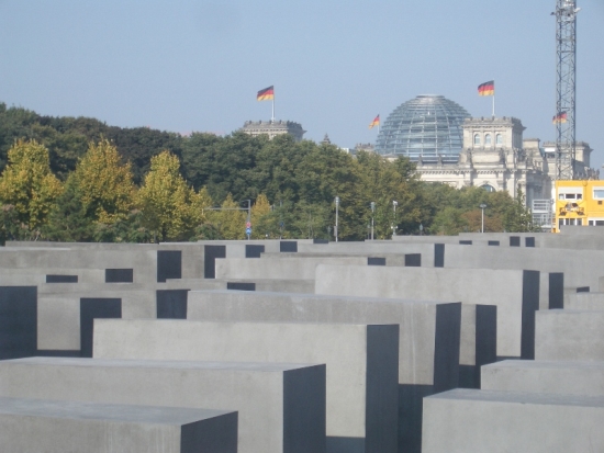 Jewish Memorial in Foreground; Reichstag in Background